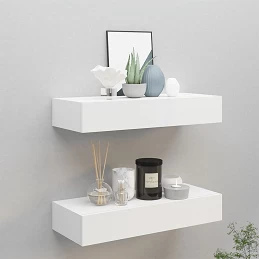 Acquista Scaffali con Cassetti da Parete 2 pz Bianco 60x23,5x10 cm MDF con riferimento GHV-330256 della ditta GARDENHOME