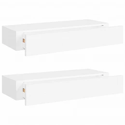 Acquista Scaffali con Cassetti da Parete 2 pz Bianco 60x23,5x10 cm MDF con riferimento GHV-330256 della ditta GARDENHOME