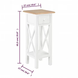 Acquista 280057 Side Table White 27x27x65,5 cm Wood con riferimento GHV-280057 della ditta GARDENHOME