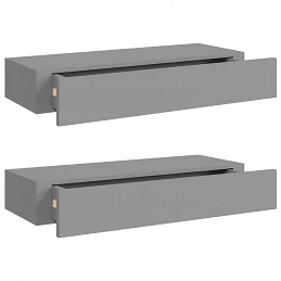 Acquista Scaffali con Cassetti da Parete 2 pz Grigio 60x23,5x10 cm MDF con riferimento GHV-330260 della ditta GARDENHOME