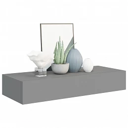 Acquista Scaffali con Cassetti da Parete 2 pz Grigio 60x23,5x10 cm MDF con riferimento GHV-330260 della ditta GARDENHOME