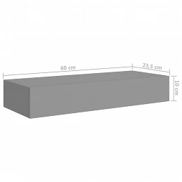 Acquista Scaffali con Cassetti da Parete 2 pz Grigio 60x23,5x10 cm MDF con riferimento GHV-330260 della ditta GARDENHOME