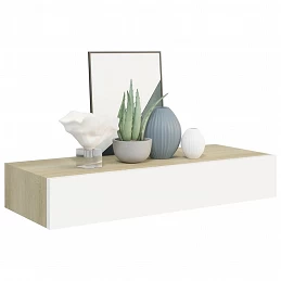 Acquista Scaffali a Muro con Cassetti 2pz Bianco Rovere 60x23,5x10cm MDF con riferimento GHV-330264 della ditta GARDENHOME