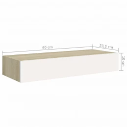 Acquista Scaffali a Muro con Cassetti 2pz Bianco Rovere 60x23,5x10cm MDF con riferimento GHV-330264 della ditta GARDENHOME