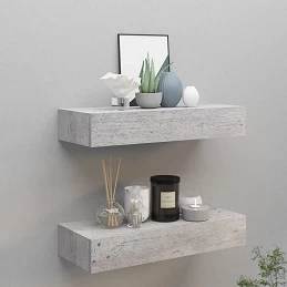 Acquista Scaffali a Muro Cassetti 2 pz Grigio Cemento 60x23,5x10 cm MDF con riferimento GHV-330266 della ditta GARDENHOME