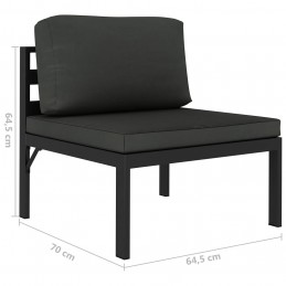 Acquista Divano Centrale Modulare 1 pz con Cuscini Alluminio Antracite con riferimento GHV-49240 della ditta GARDENHOME