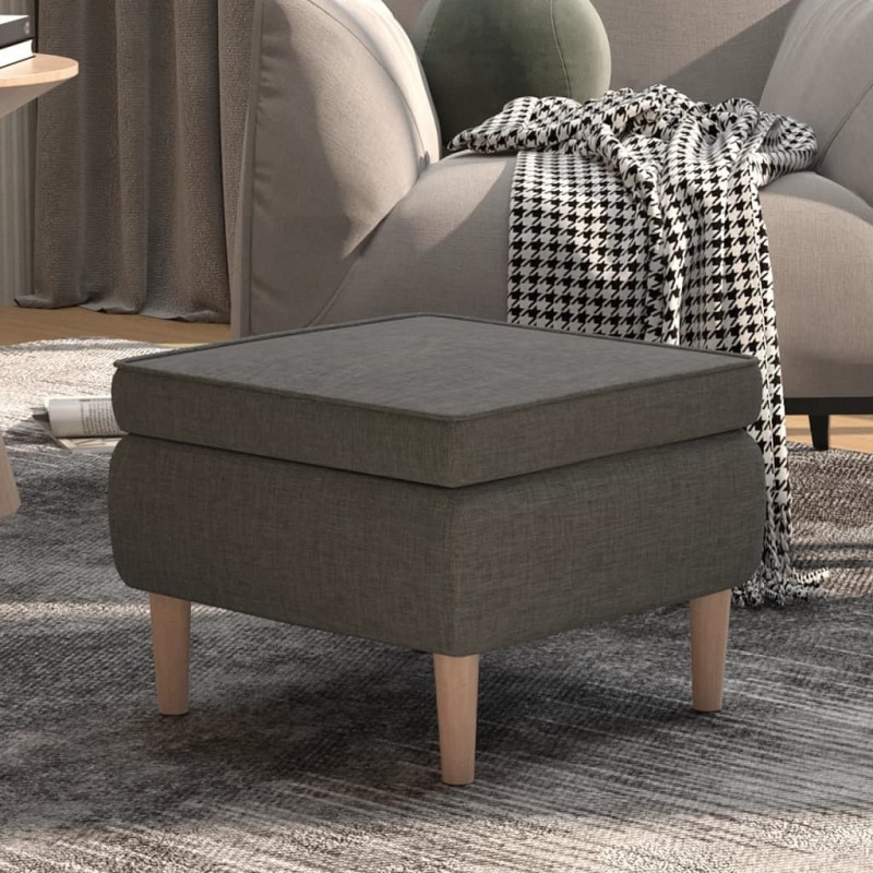 Acquista Poggiapiedi con Gambe in Legno Grigio Scuro in Tessuto con riferimento GHV-329447 della ditta GARDENHOME