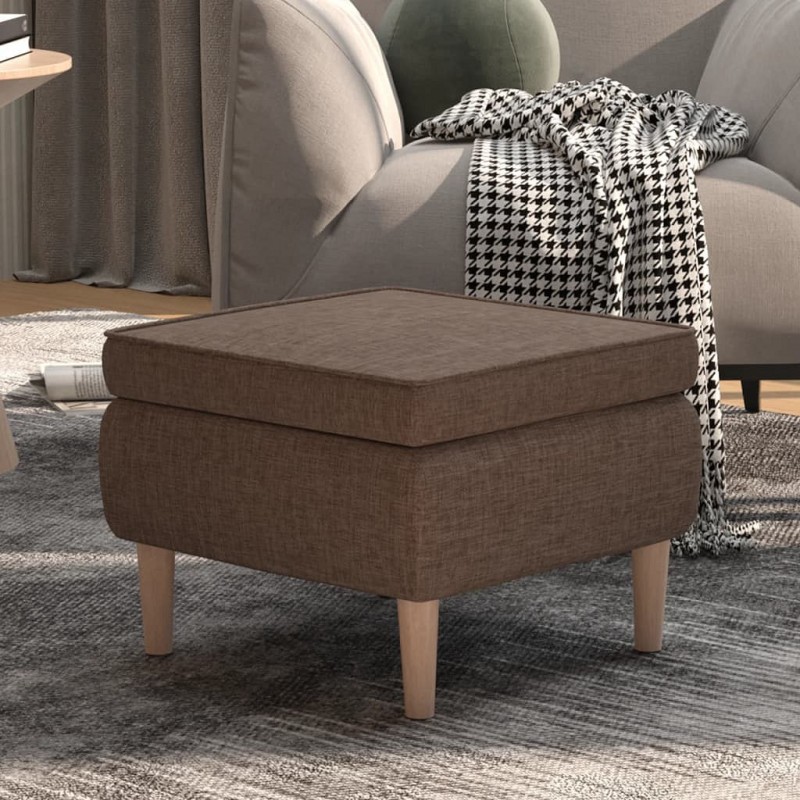 Acquista Poggiapiedi con Gambe in Legno Tortora in Tessuto con riferimento GHV-329454 della ditta GARDENHOME