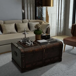 Acquista Baule del Tesoro in Legno Grande Nero con riferimento GHV-60797 della ditta GARDENHOME