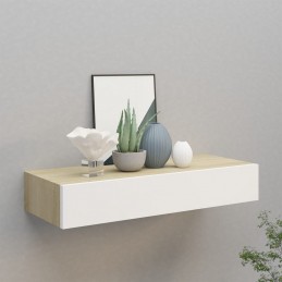 Acquista Scaffale da Parete con Cassetto Bianco Rovere 60x23,5x10 cm MDF con riferimento GHV-330263 della ditta GARDENHOME