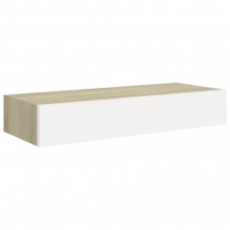 Acquista Scaffale da Parete con Cassetto Bianco Rovere 60x23,5x10 cm MDF con riferimento GHV-330263 della ditta GARDENHOME