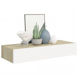 Acquista Scaffale da Parete con Cassetto Bianco Rovere 60x23,5x10 cm MDF con riferimento GHV-330263 della ditta GARDENHOME