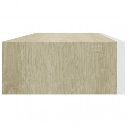 Acquista Scaffale da Parete con Cassetto Bianco Rovere 60x23,5x10 cm MDF con riferimento GHV-330263 della ditta GARDENHOME