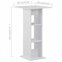 Acquista Tavolo da Bar Bianco 60x60x110 cm con riferimento GHV-280205 della ditta GARDENHOME
