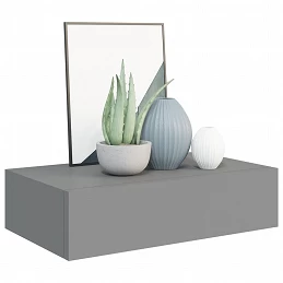 Acquista Scaffale con Cassetti da Parete Grigio 40x23,5x10 cm in MDF con riferimento GHV-330245 della ditta GARDENHOME