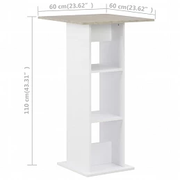 Acquista Tavolo da Bar Bianco e Cemento 60x60x110 cm con riferimento GHV-280208 della ditta GARDENHOME