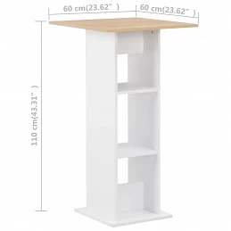 Acquista Tavolo da Bar Bianco e Rovere Sonoma 60x60x110 cm con riferimento GHV-280209 della ditta GARDENHOME