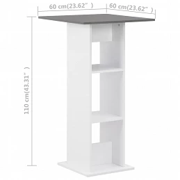 Acquista Tavolo da Bar Bianco e grigio Antracite 60x60x110 cm con riferimento GHV-280210 della ditta GARDENHOME