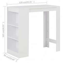 Acquista Tavolo da Bar con Ripiano Bianco 110x50x103 cm con riferimento GHV-280211 della ditta GARDENHOME