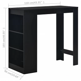 Acquista Tavolo da Bar con Ripiano Nero 110x50x103 cm con riferimento GHV-280212 della ditta GARDENHOME