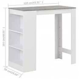 Acquista Tavolo da Bar con Ripiano Bianco 110x50x103 cm con riferimento GHV-280214 della ditta GARDENHOME