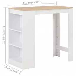 Acquista Tavolo da Bar con Ripiano Bianco 110x50x103 cm con riferimento GHV-280215 della ditta GARDENHOME