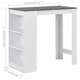 Acquista Tavolo da Bar con Ripiano Bianco 110x50x103 cm con riferimento GHV-280216 della ditta GARDENHOME