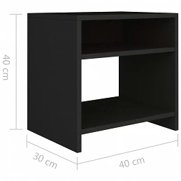 Acquista Comodini 2 pz Nero 40x30x40 cm in Truciolato con riferimento GHV-800012 della ditta GARDENHOME