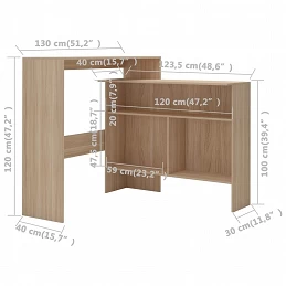 Acquista Tavolo da Bar a 2 Livelli Rovere 130x40x120 cm con riferimento GHV-280219 della ditta GARDENHOME