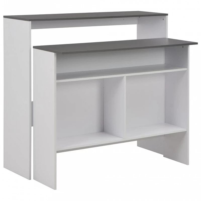 Acquista Tavolo da Bar a 2 Livelli Bianco e Grigio 130x40x120 cm con riferimento GHV-280221 della ditta GARDENHOME