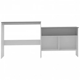 Acquista Tavolo da Bar a 2 Livelli Bianco e Grigio 130x40x120 cm con riferimento GHV-280221 della ditta GARDENHOME