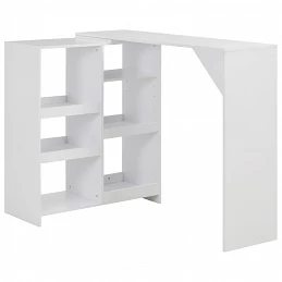 Acquista Tavolo da Bar con Scaffale Mobile Bianco 138x39x110 cm con riferimento GHV-280222 della ditta GARDENHOME