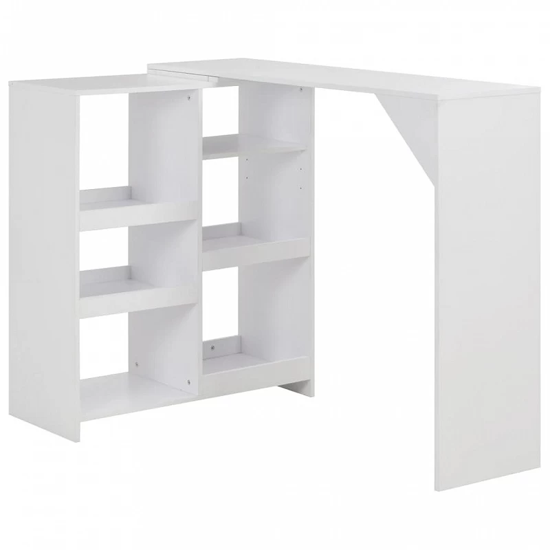 Acquista Tavolo da Bar con Scaffale Mobile Bianco 138x39x110 cm con riferimento GHV-280222 della ditta GARDENHOME