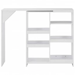 Acquista Tavolo da Bar con Scaffale Mobile Bianco 138x39x110 cm con riferimento GHV-280222 della ditta GARDENHOME
