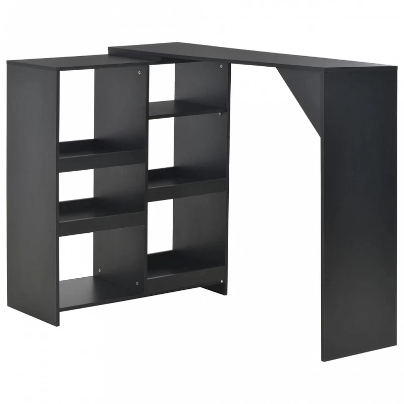 Acquista Tavolo da Bar con Scaffale Mobile Nero 138x39x110 cm con riferimento GHV-280223 della ditta GARDENHOME