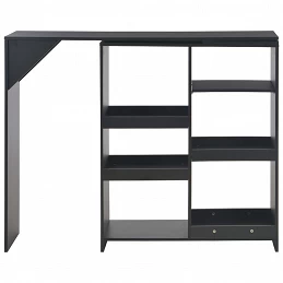 Acquista Tavolo da Bar con Scaffale Mobile Nero 138x39x110 cm con riferimento GHV-280223 della ditta GARDENHOME