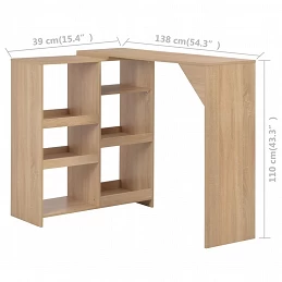Acquista Tavolo da Bar con Scaffale Mobile Rovere 138x39x110 cm con riferimento GHV-280224 della ditta GARDENHOME