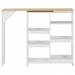 Acquista Tavolo da Bar con Scaffale Mobile Bianco 138x39x110 cm con riferimento GHV-280225 della ditta GARDENHOME