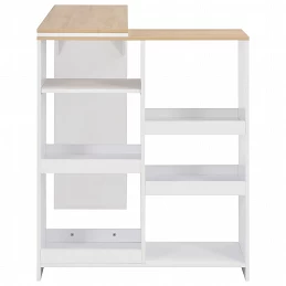 Acquista Tavolo da Bar con Scaffale Mobile Bianco 138x39x110 cm con riferimento GHV-280225 della ditta GARDENHOME