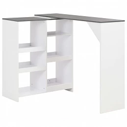 Acquista Tavolo da Bar con Scaffale Mobile Bianco 138x39x110 cm con riferimento GHV-280226 della ditta GARDENHOME
