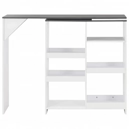 Acquista Tavolo da Bar con Scaffale Mobile Bianco 138x39x110 cm con riferimento GHV-280226 della ditta GARDENHOME