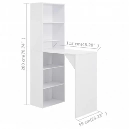 Acquista Tavolo da Bar con Mobiletto Bianco 115x59x200 cm con riferimento GHV-280227 della ditta GARDENHOME