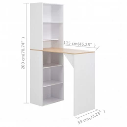 Acquista Tavolo da Bar con Mobiletto Bianco 115x59x200 cm con riferimento GHV-280230 della ditta GARDENHOME