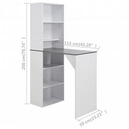 Acquista Tavolo da Bar con Mobiletto Bianco 115x59x200 cm con riferimento GHV-280231 della ditta GARDENHOME