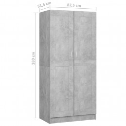 Acquista Armadio Grigio Calcestruzzo 82,5x51,5x180 cm in Truciolato con riferimento GHV-803438 della ditta GARDENHOME