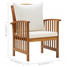 Acquista Sedie da Giardino con Cuscini 2 pz in Massello di Acacia con riferimento GHV-310257 della ditta GARDENHOME