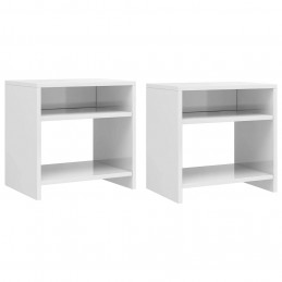 Acquista Comodini Lucidi Bianchi 2pz 40x30x40 cm in Truciolato con riferimento GHV-800022 della ditta GARDENHOME
