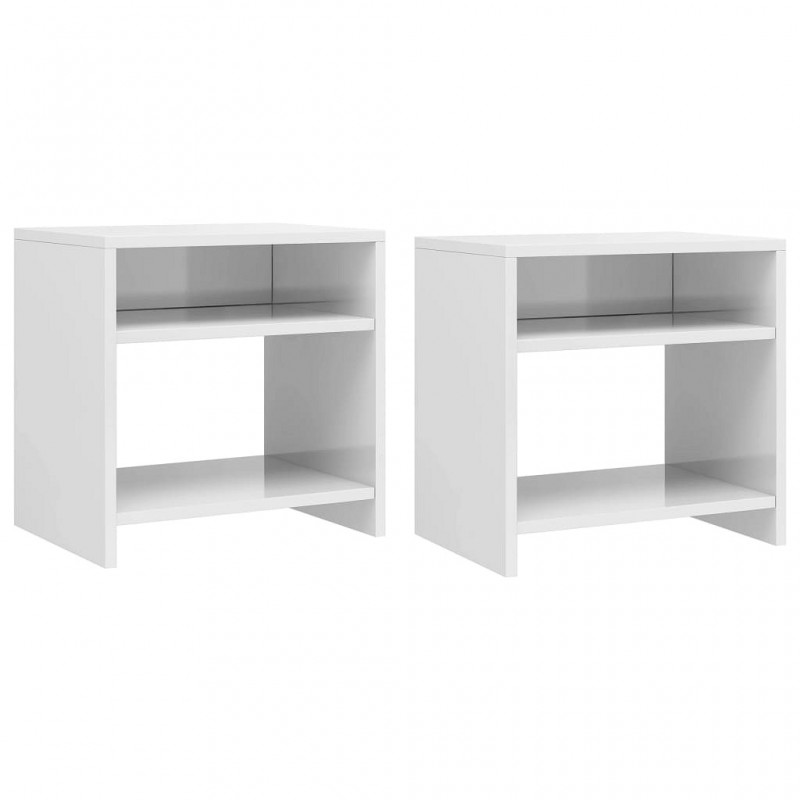 Acquista Comodini Lucidi Bianchi 2pz 40x30x40 cm in Truciolato con riferimento GHV-800022 della ditta GARDENHOME