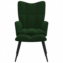 Acquista Poltrona Relax con Poggiapiedi Verde Scuro in Velluto con riferimento GHV-328086 della ditta GARDENHOME