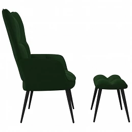 Acquista Poltrona Relax con Poggiapiedi Verde Scuro in Velluto con riferimento GHV-328086 della ditta GARDENHOME